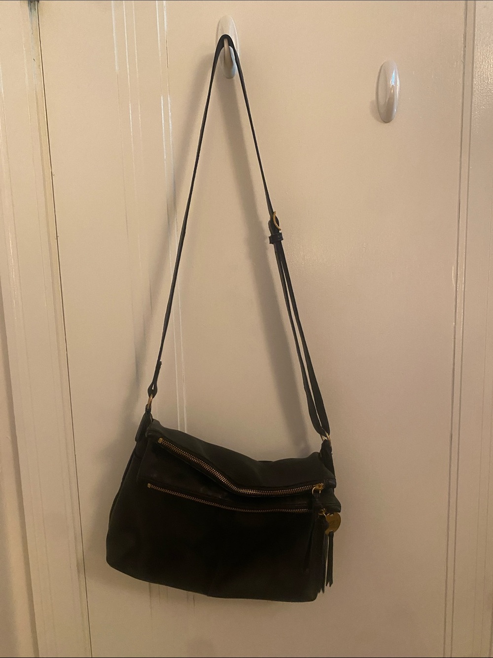 Margot - Black Leather Crossbody Shoulder Bag